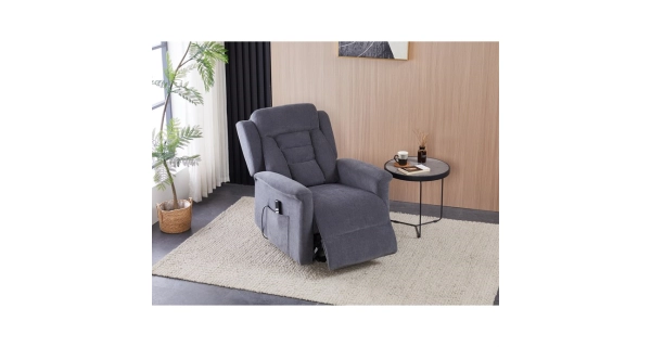Relaxační křeslo MIRLA s el. ovládáním, šedá látka