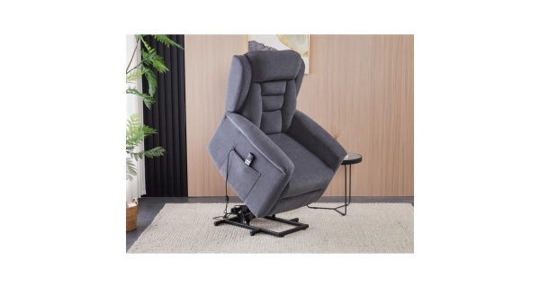Relaxační křeslo MIRLA s el. ovládáním, šedá látka