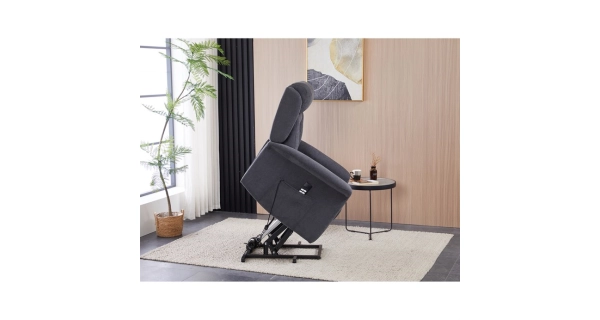 Relaxační křeslo MIRLA s el. ovládáním, šedá látka