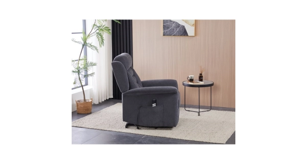 Relaxační křeslo MIRLA s el. ovládáním, šedá látka