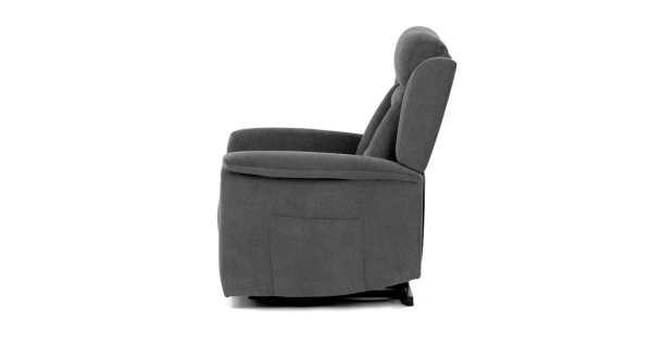 Relaxační křeslo MIRLA s el. ovládáním, šedá látka