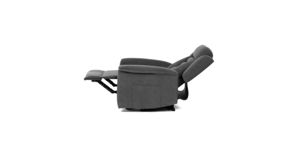 Relaxační křeslo MIRLA s el. ovládáním, šedá látka