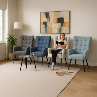 Relaxační křeslo ZELJORLEM, béžová voděodolná látka