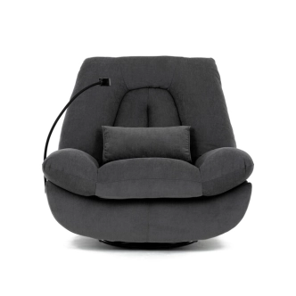 Relaxační křeslo ZELZELIV s el. ovládáním, šedá látka