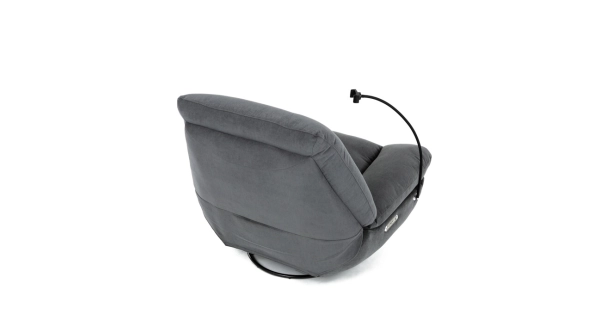 Relaxační křeslo ZELZELIV s el. ovládáním, šedá látka