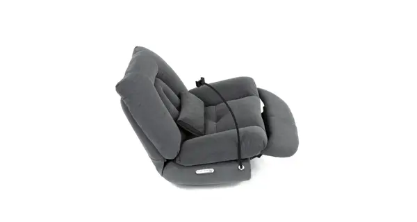 Relaxační křeslo ZELZELIV s el. ovládáním, šedá látka