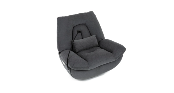 Relaxační křeslo ZELZELIV s el. ovládáním, šedá látka