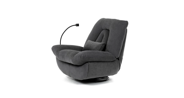 Relaxační křeslo ZELZELIV s el. ovládáním, šedá látka