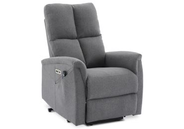 Relaxační masážní křeslo KALZELWEL s výhřevem, šedá látka