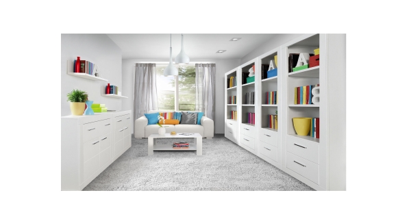 REMPART obývací pokoj, bílá - vzorová sestava, 5 let záruka