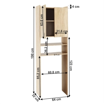 RILEY skříňka nad pračku, dub sonoma