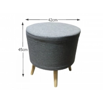 ROBAST taburet s úložným prostorem, šedá látka