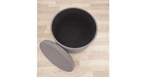 ROBAST taburet s úložným prostorem, šedá látka