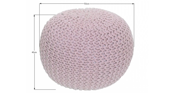 ROHBONG pletený taburet typ A, pudrově růžová