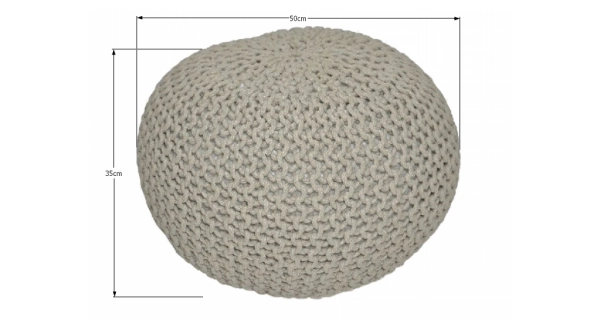 ROHBONG pletený taburet typ B, hnědošedá DOPRODEJ