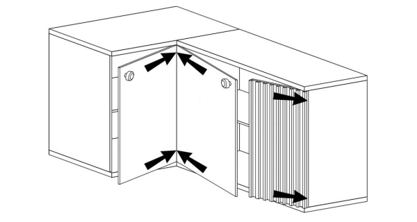 Rohová komoda FRAGILIS, dub artisan/černá