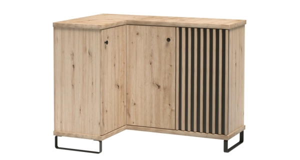 Rohová komoda FRAGILIS, dub artisan/černá