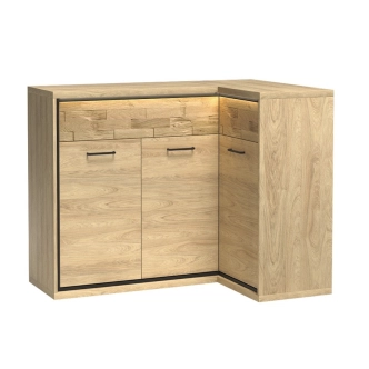 Rohová komoda IPPOLITO, dub hickory, pravá