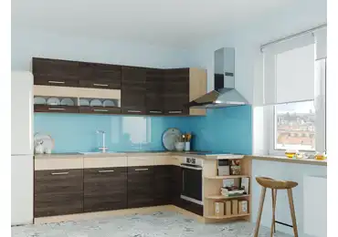 Rohová kuchyně RUTHIN 250x170, rijeka tmavá