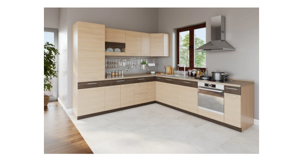 Rohová kuchyně RUTHIN 275x300, rijeka světlá