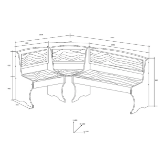 Rohová lavice BUREWALA, craft bílý/látka Monaco, 5 let záruka