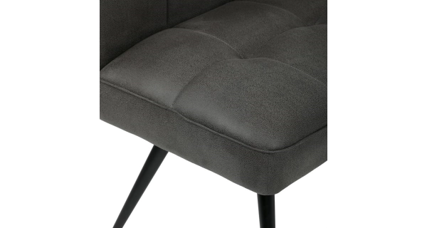 Rohová lavice FENYORHAL, šedá látka, černý kov