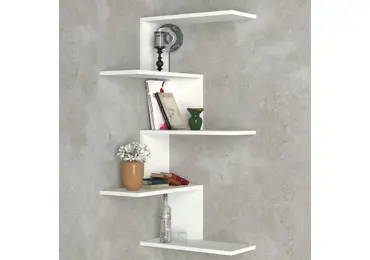 Rohová police MANDHATA, bílá