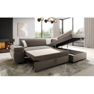 Rohová rozkládací sedačka ADRIANOPOLI, pravá, starorůžová