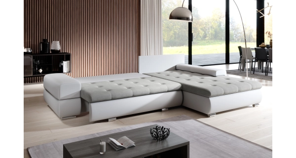 Rohová rozkládací sedačka COLORITO 11, šedá/černá