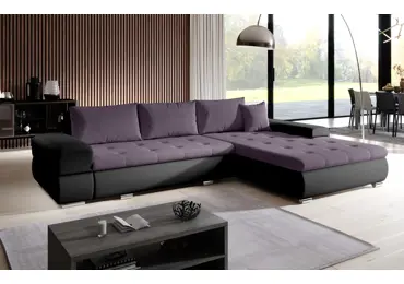 Rohová rozkládací sedačka COLORITO 15, fialová/černá