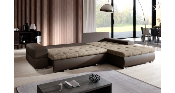 Rohová rozkládací sedačka COLORITO 20, černá/bílá