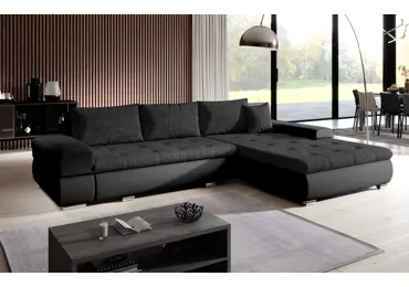 Rohová rozkládací sedačka COLORITO 21, černá/černá