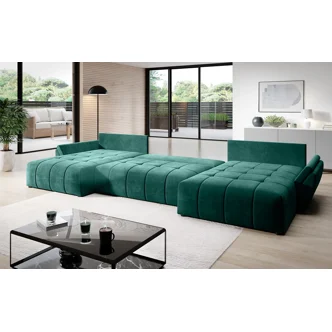 Rohová rozkládací sedačka do U JORDAN, modrá