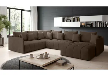 Rohová rozkládací sedačka do U PURDY BIS, hnědá