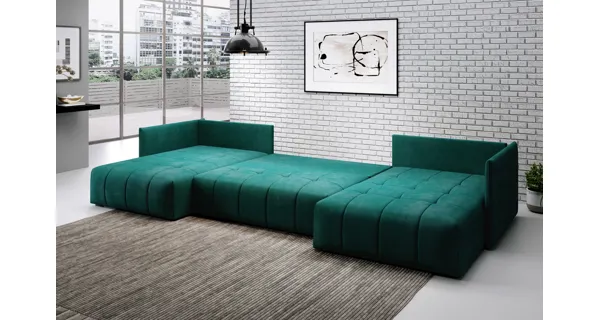 Rohová rozkládací sedačka do U PURDY, černošedá