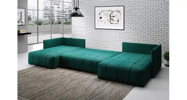 Rohová rozkládací sedačka do U PURDY, světle šedá