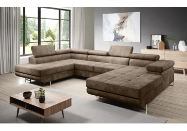 Rohová rozkládací sedačka do U SINGER, levá, béžová