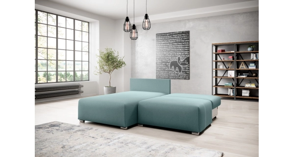 Rohová rozkládací sedačka EUSTACH 3, pravá, zelená