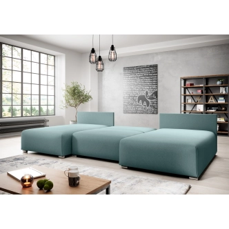 Rohová rozkládací sedačka EUSTACH 6U, světle šedá