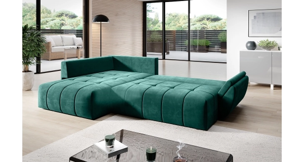 Rohová rozkládací sedačka GALLIPOLI, zelená