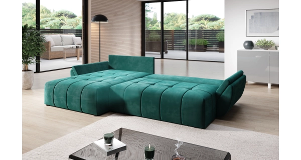 Rohová rozkládací sedačka JORDAN, modrá