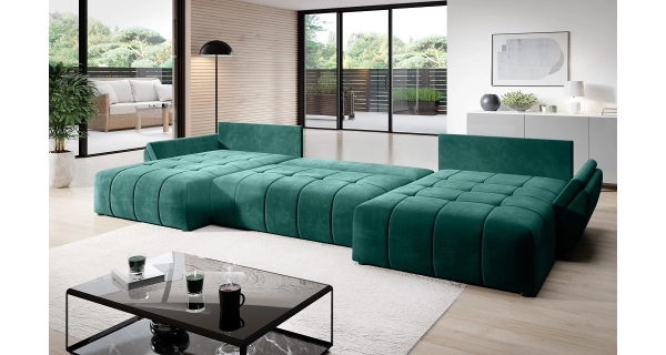 Rohová rozkládací sedačka JORDAN U, červená