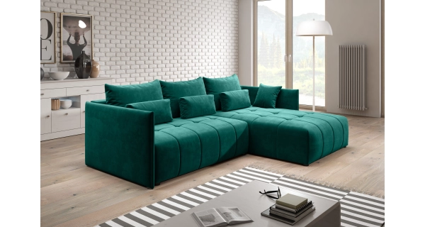 Rohová rozkládací sedačka NECBLOJA, zelená