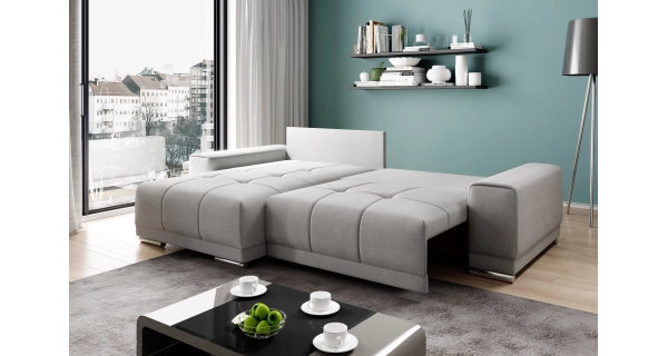 Rohová rozkládací sedačka RINASPIRI, světle šedá