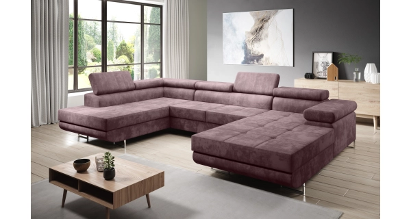 Rohová rozkládací sedačka SINGER U, levá, starorůžová