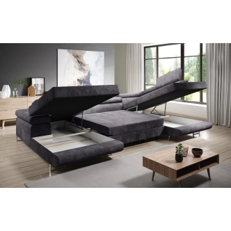 Rohová rozkládací sedačka SINGER U, pravá, hořčicová