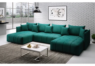 Rohová rozkládací sedačkado U PURDY, zelená