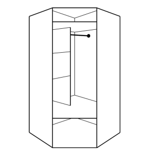 Rohová šatní skříň FORSTER, olše, 5 let záruka