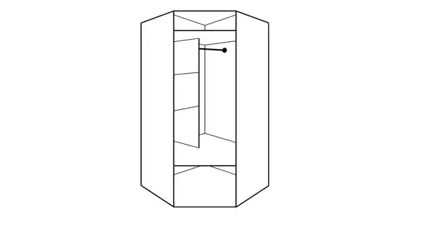 Rohová šatní skříň FORSTER, olše