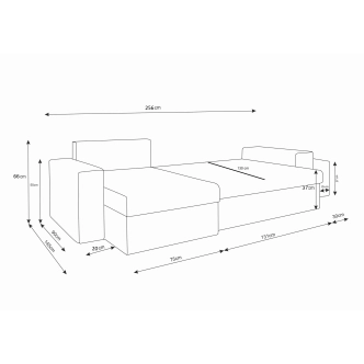 Rohová sedačka AGUDONG s taburety, šedá/černá